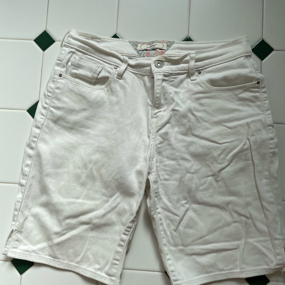Levi's White Denim Bermuda Shorts